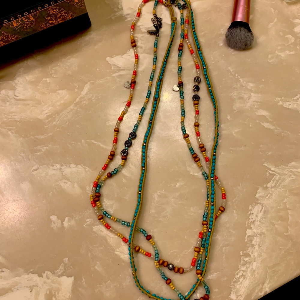 Ladies Aeropostale beaded lanyard necklace